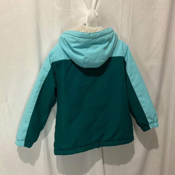 Swiss Tech Girls Winter Coat Double Zipper Size 4/5 XS/XCH Blue/White/Green - Picture 9 of 16